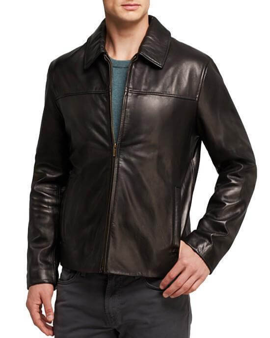 Men Classic Leather Jackets Smooth