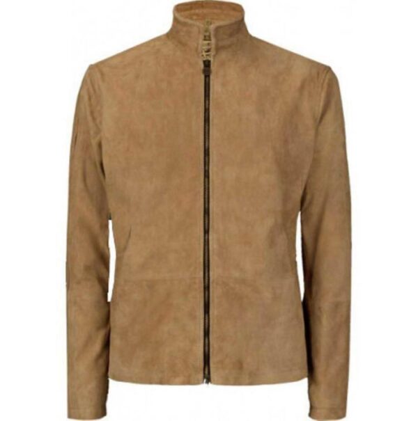 Formal Brown Suede Leather Jacket