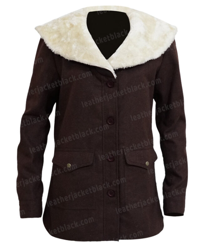 Yellowstone Beth Dutton Brown Coat Front