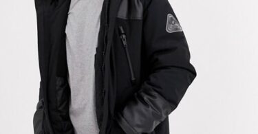 Black parka Leather Jacket