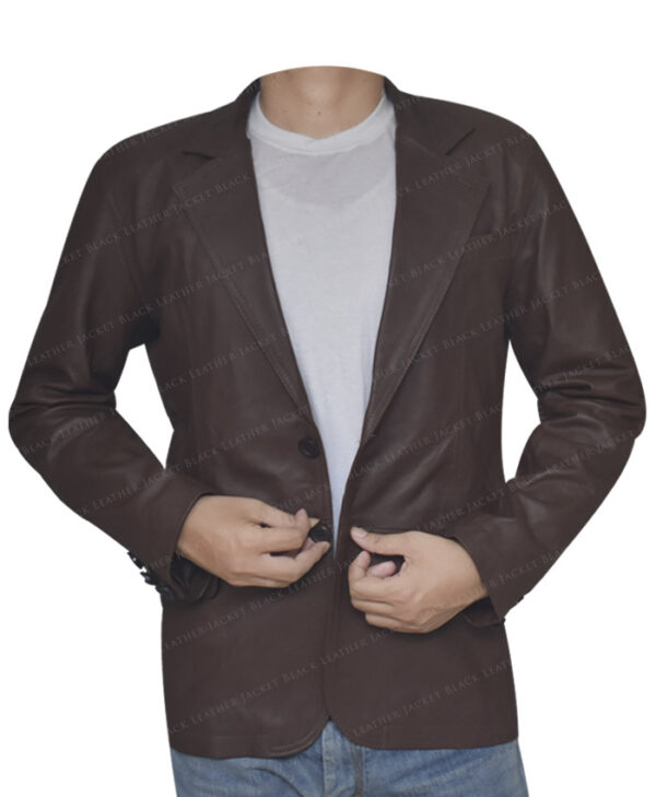 Men’s Leather Formal Brown Blazer Coat