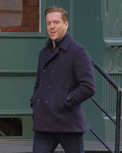 Billions S04 Bobby Axelrod Blue Double Breasted Peacoat