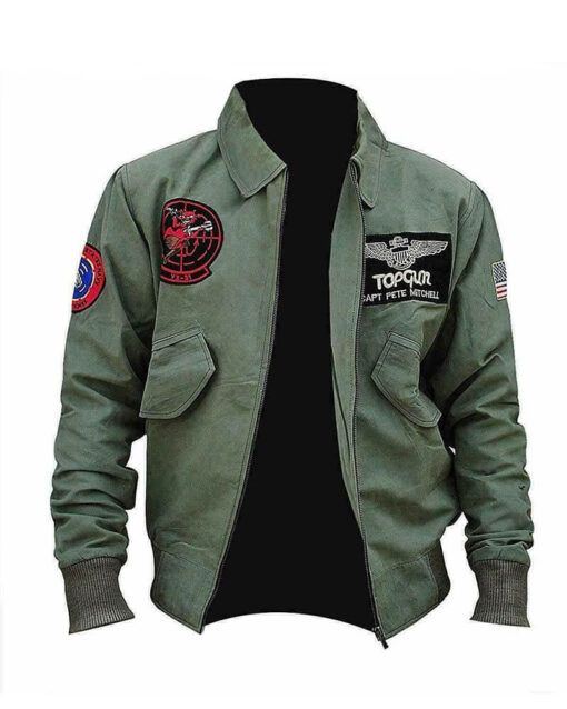 Top Gun Maverick Tom Cruise MA-1 Flight Green Bomber Costume Jacket
