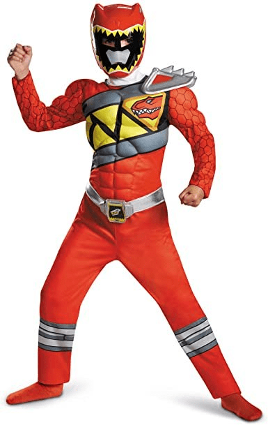 Red Power Rangers Charge Classic Kids Dinosaur Costume front