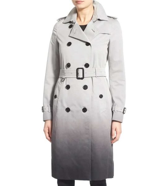 Batwoman Reagan Double-Breasted Grey Wool Long Coat front