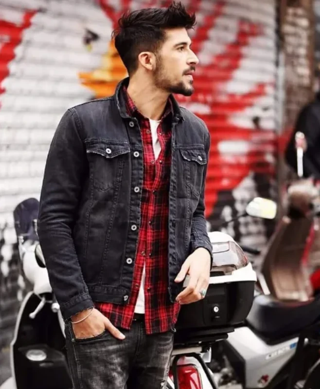 Denim Jacket in Black color For sale