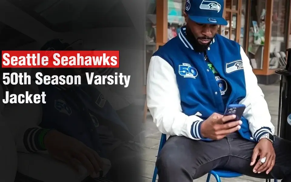 Arizona Cardinals Blue and White Wool Varsity Jacket