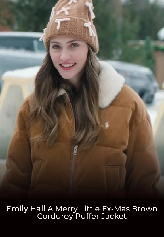 Emily Hall A Merry Little Ex-Mas Red Puffer Jacket