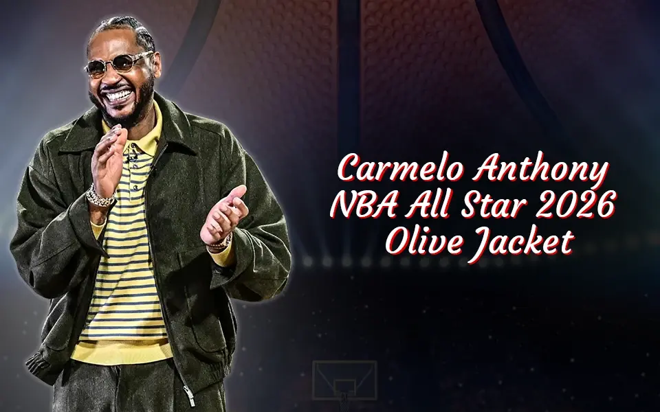 Carmelo Anthony NBA All Star 2026 Olive Jacket