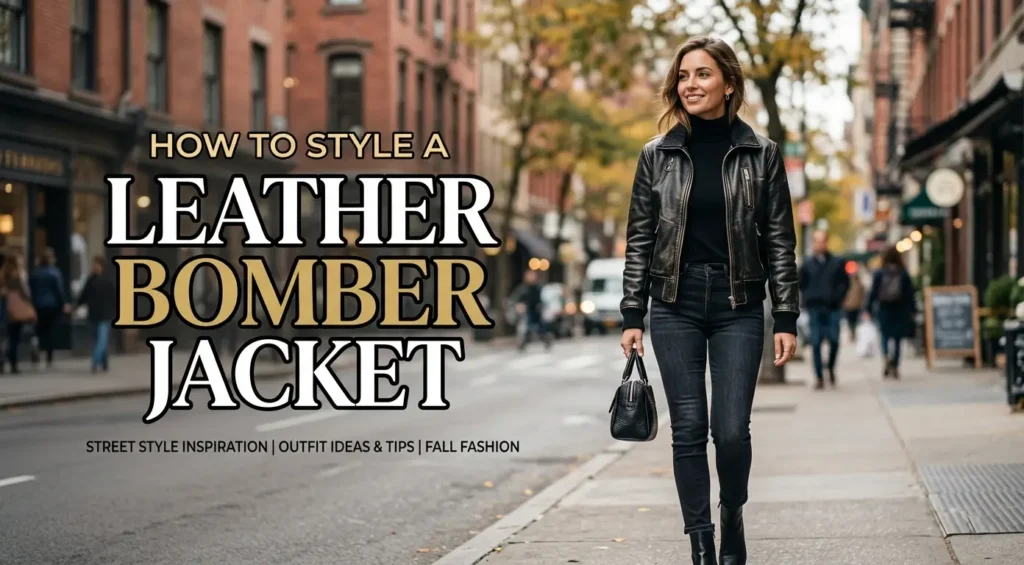 A complete guide to leather bomber jacket styling, To get a Confident look