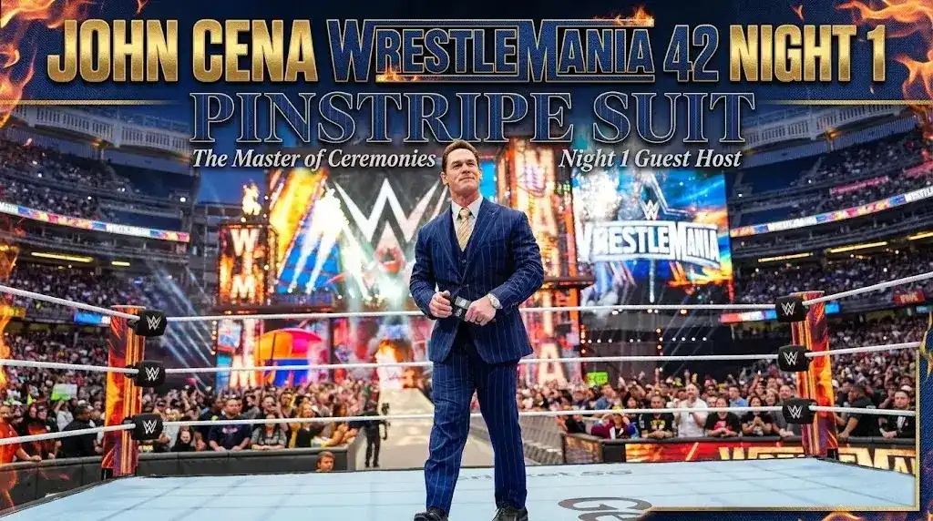 John Cena Pinstripe Suit WrestleMania 42