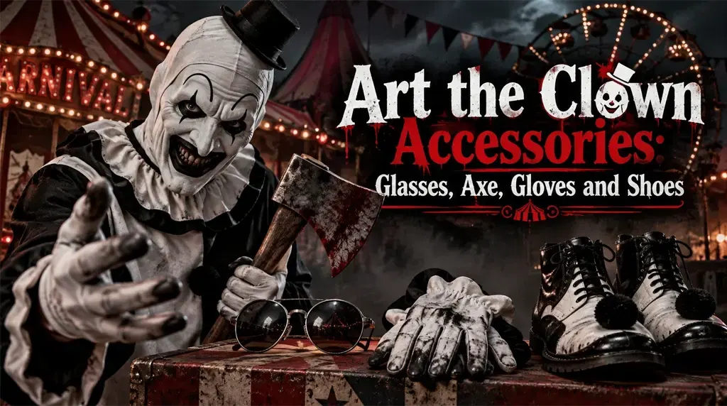 Art The Clown Accessories: Glasses, Axe, Gloves and Shoes