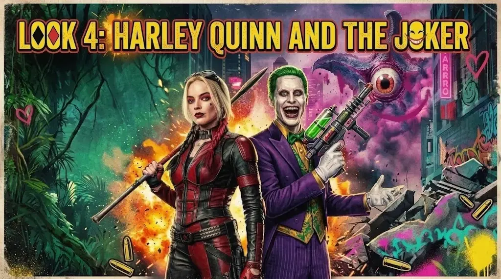 Look 4: Harley Quinn and the Joker Costumes