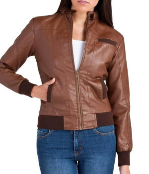 Bendy Women Bomber Leather Jackets 1