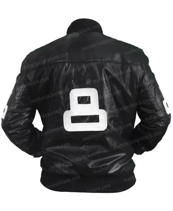 Men’s 8 Ball Leather Bomber Jacket Back