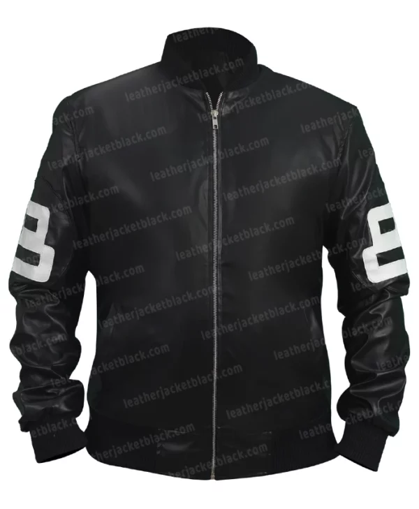 Men’s 8 Ball Leather Bomber Jacket Front