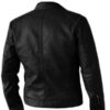 Premium Quality Men's Biker Black Leather Jacket Back
