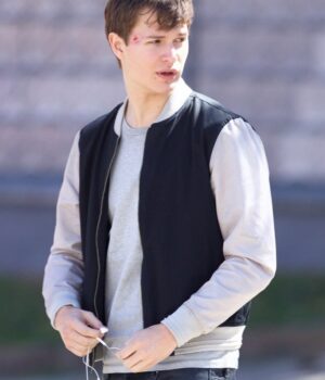 Ansel Elgort Baby Driver Bomber Jacket Front