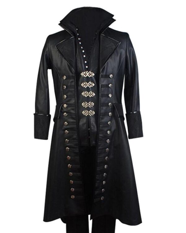 Once Upon A Time Captain Hook Black Trench Coat