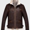 Resident Evil 4 Leon Kennedy Shearling Brown Jacket