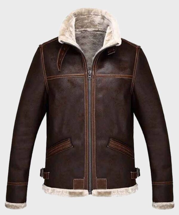 Resident Evil 4 Leon Kennedy Shearling Brown Jacket