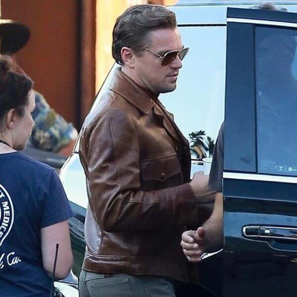 Once upon A Time In Hollywood Leonardo DiCaprio Brown Leather Jacket