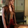 Lucy Hale Pretty Little Liars Brown Leather Vest