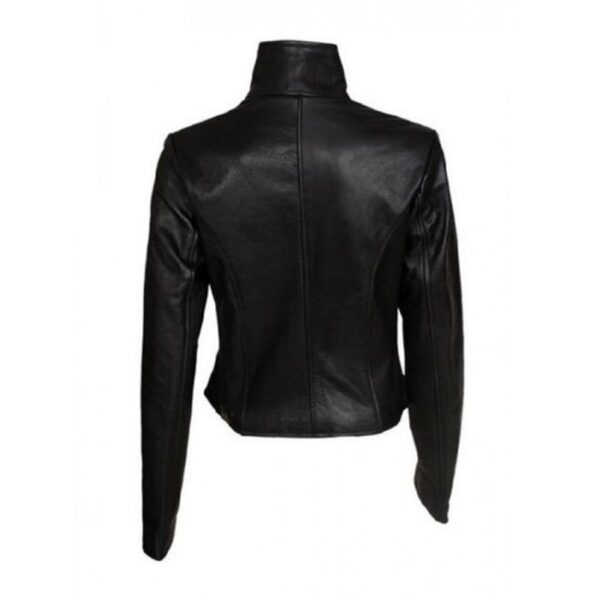 Terminator Salvation Blair Williams Black Leather Jacket Back