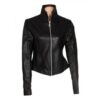 Terminator Salvation Blair Williams Black Leather Jacket Front