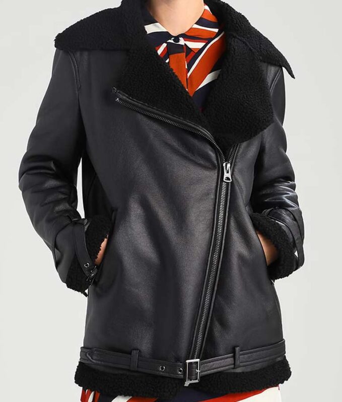 Aviator Womens Shearling Leather Jacket