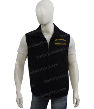 Yellowstone Kevin Costner Wool Black Vest Front