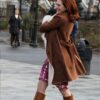 Anne Hathaway Modern Love Shearling Coat