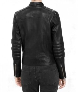 Jenna Coleman Black Leather Jacket