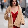 Lucy Hale Oversize Sherpa Brown Jacket