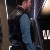 Rainn Wilson Black Leather Vest