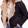 Black Sherpa Taylor Swift Denim Fur Jacket