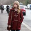 Taylor Swift Bound Seam Toggle Maroon Coat