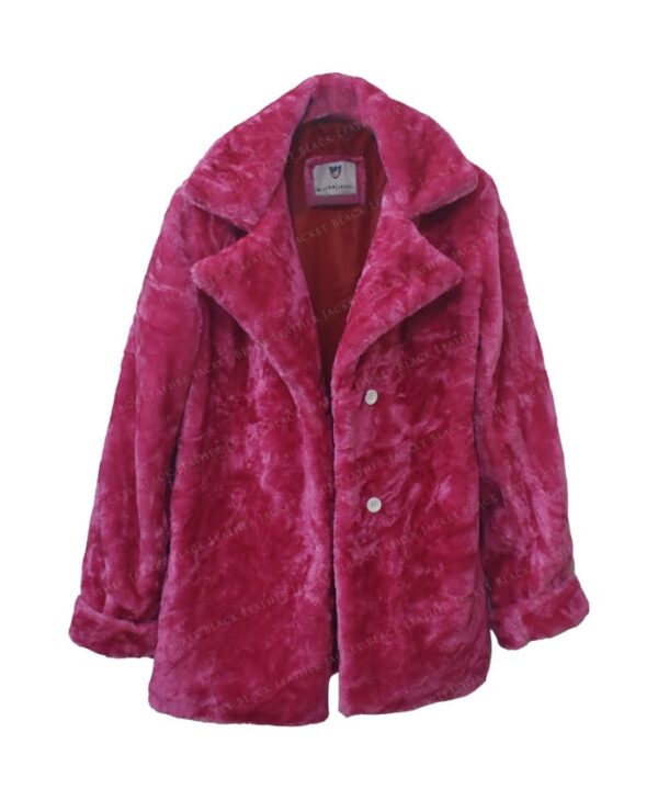 Taylor Swift Pink Fur Jacket Front Open