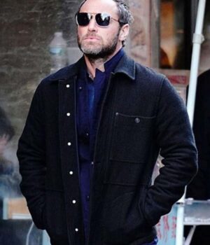 Jude Law Wool Black Jacket