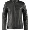 Hybrid Black Leather Jacket Cafe Racer Style (3)