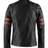 Hybrid Black Leather Jacket Cafe Racer Style (4)