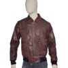 Real Cowhide Leather Aviator A-2 Flight Jacket Distressed Brown Bomber Jacket main