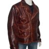 Captain America Brown Real Leather Jacket The First Avengers Distressed Right Side