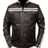 Leather Jacket M52 Moto Distressed Vintage Biker Retro Cafe Racer