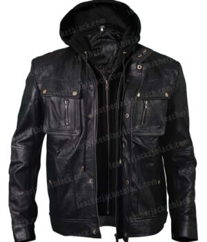Mens Brando Biker Black Leather Jacket