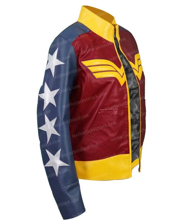 Wonder Woman Princess Diana Leather Jacket Side