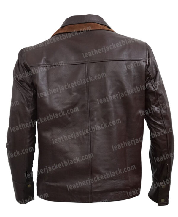 Yellowstone Thomas Rainwater Brown Real Leather Jacket Back