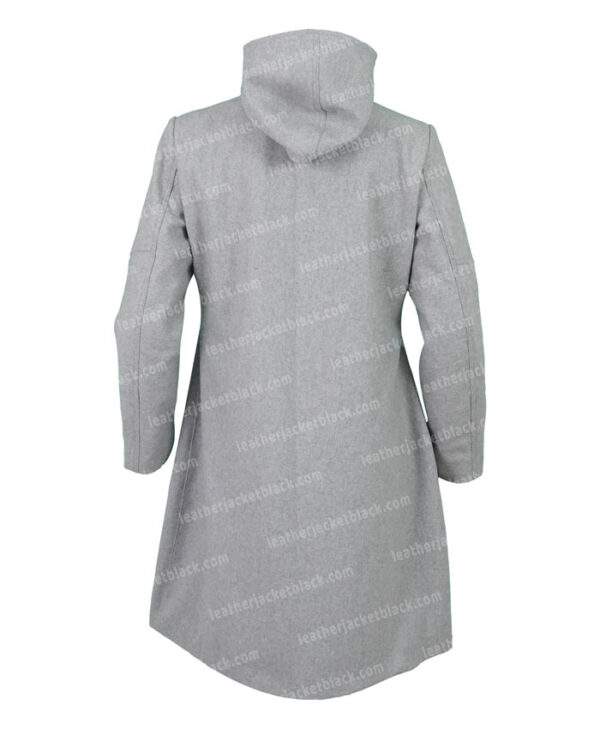 Ana de Armas Knives Out Grey Long Hooded Coat