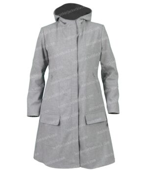 Ana de Armas Knives Out Grey Long Woolen Coat