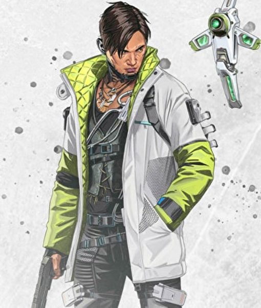Apex Legends Green White Leather Jacket
